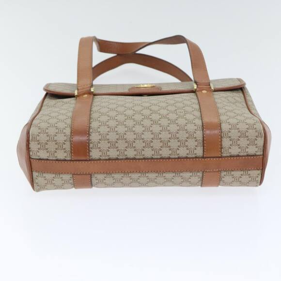 CELINE Macadam Canvas Hand Bag Beige Gold - Picture 9 of 13